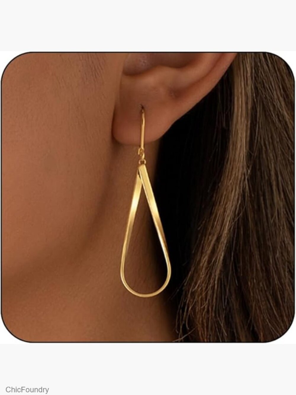14K Gold Plated Leverback Drop Dangle Earrings Dainty Twisted Spiral Teardrop